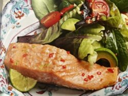Salmon with honey and chilli